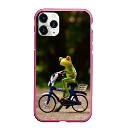Чехол iPhone 11 Pro матовый Лягушка, цвет: 3D-малиновый