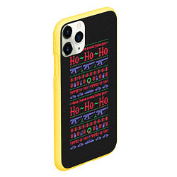 Чехол iPhone 11 Pro матовый Новогодний свитер Крепкий орешек, цвет: 3D-желтый — фото 2