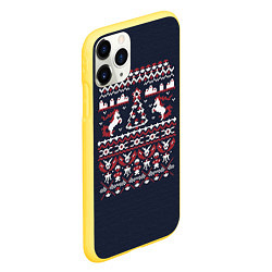 Чехол iPhone 11 Pro матовый Новогодний свитер Покебол, цвет: 3D-желтый — фото 2