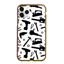 Чехол iPhone 11 Pro матовый Строитель 7, цвет: 3D-коричневый