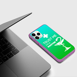 Чехол iPhone 11 Pro матовый Trust me, i'm a doctor, цвет: 3D-фиолетовый — фото 2