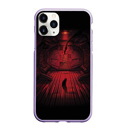 Чехол iPhone 11 Pro матовый Alien: Space Ship, цвет: 3D-светло-сиреневый