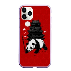 Чехол iPhone 11 Pro матовый Panda Warrior, цвет: 3D-светло-сиреневый
