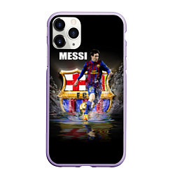 Чехол iPhone 11 Pro матовый Messi FCB, цвет: 3D-светло-сиреневый