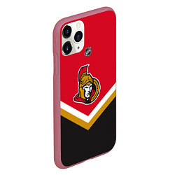 Чехол iPhone 11 Pro матовый NHL: Ottawa Senators, цвет: 3D-малиновый — фото 2