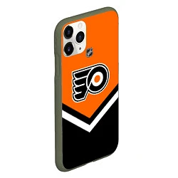 Чехол iPhone 11 Pro матовый NHL: Philadelphia Flyers, цвет: 3D-темно-зеленый — фото 2