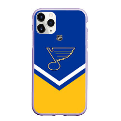 Чехол iPhone 11 Pro матовый NHL: St. Louis Blues, цвет: 3D-светло-сиреневый