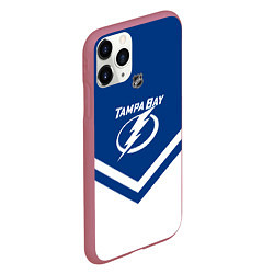 Чехол iPhone 11 Pro матовый NHL: Tampa Bay Lightning, цвет: 3D-малиновый — фото 2