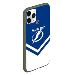 Чехол iPhone 11 Pro матовый NHL: Tampa Bay Lightning, цвет: 3D-темно-зеленый — фото 2