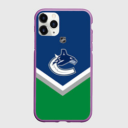 Чехол iPhone 11 Pro матовый NHL: Vancouver Canucks, цвет: 3D-фиолетовый