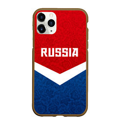Чехол iPhone 11 Pro матовый Russia Team, цвет: 3D-коричневый