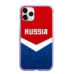 Чехол iPhone 11 Pro матовый Russia Team, цвет: 3D-светло-сиреневый