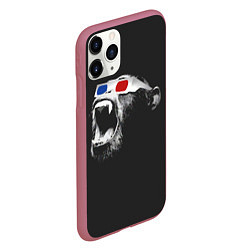 Чехол iPhone 11 Pro матовый 3D Monkey, цвет: 3D-малиновый — фото 2