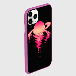 Чехол iPhone 11 Pro матовый Отражение Сатурна, цвет: 3D-фиолетовый — фото 2
