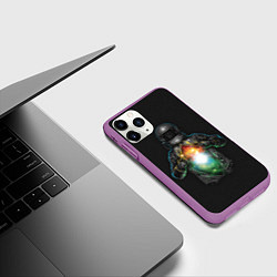 Чехол iPhone 11 Pro матовый Космос внутри, цвет: 3D-фиолетовый — фото 2