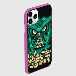 Чехол iPhone 11 Pro матовый Bring Me The Horizon: Owl, цвет: 3D-фиолетовый — фото 2