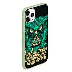 Чехол iPhone 11 Pro матовый Bring Me The Horizon: Owl, цвет: 3D-салатовый — фото 2