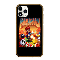 Чехол iPhone 11 Pro матовый Mario Doom, цвет: 3D-коричневый