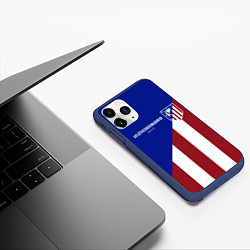 Чехол iPhone 11 Pro матовый FC Atletico Madrid, цвет: 3D-тёмно-синий — фото 2