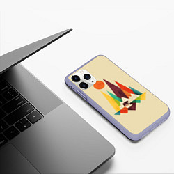 Чехол iPhone 11 Pro матовый Медведь в горах, цвет: 3D-светло-сиреневый — фото 2