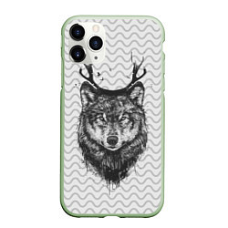 Чехол iPhone 11 Pro матовый Рогатый волк