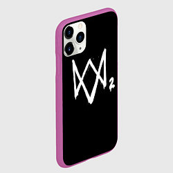 Чехол iPhone 11 Pro матовый Watch Dogs 2 лого, цвет: 3D-фиолетовый — фото 2