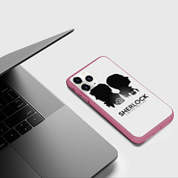 Чехол iPhone 11 Pro матовый Sherlock Edition, цвет: 3D-малиновый — фото 2