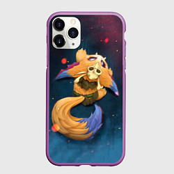 Чехол iPhone 11 Pro матовый Лис, цвет: 3D-фиолетовый