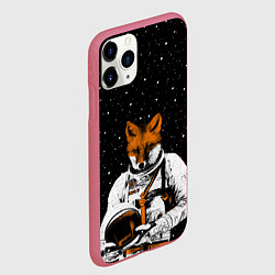 Чехол iPhone 11 Pro матовый Лис космонавт, цвет: 3D-малиновый — фото 2