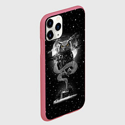 Чехол iPhone 11 Pro матовый Ночная сова, цвет: 3D-малиновый — фото 2