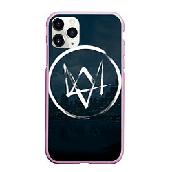 Чехол iPhone 11 Pro матовый Watch Dogs 2, цвет: 3D-розовый