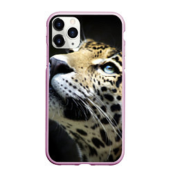 Чехол iPhone 11 Pro матовый Хищный леопард, цвет: 3D-розовый