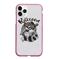 Чехол iPhone 11 Pro матовый Evil Raccoon, цвет: 3D-малиновый