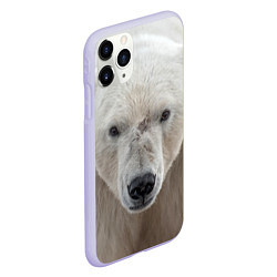 Чехол iPhone 11 Pro матовый Белый медведь, цвет: 3D-светло-сиреневый — фото 2