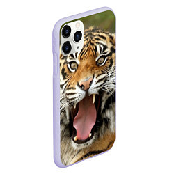 Чехол iPhone 11 Pro матовый Удивленный тигр, цвет: 3D-светло-сиреневый — фото 2