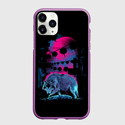 Чехол iPhone 11 Pro матовый Wolf Town, цвет: 3D-фиолетовый