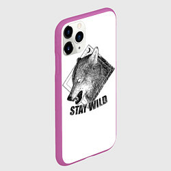 Чехол iPhone 11 Pro матовый Stay Wild, цвет: 3D-фиолетовый — фото 2