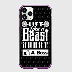 Чехол iPhone 11 Pro матовый Lift Like A Beast Squat, цвет: 3D-фиолетовый