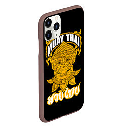 Чехол iPhone 11 Pro матовый Muay Thai Fighter, цвет: 3D-коричневый — фото 2