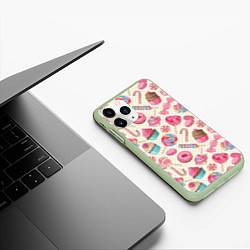 Чехол iPhone 11 Pro матовый Радости для сладости, цвет: 3D-салатовый — фото 2