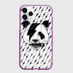 Чехол iPhone 11 Pro матовый Панда вокалист, цвет: 3D-фиолетовый
