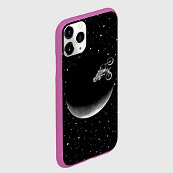 Чехол iPhone 11 Pro матовый Астронавт байкер, цвет: 3D-фиолетовый — фото 2