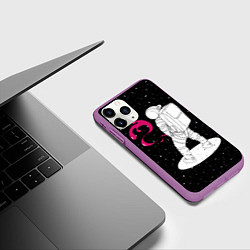 Чехол iPhone 11 Pro матовый Космическая струя, цвет: 3D-фиолетовый — фото 2