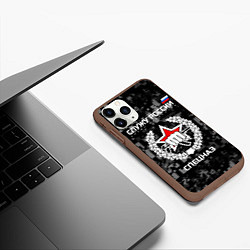 Чехол iPhone 11 Pro матовый Служу России: спецназ, цвет: 3D-коричневый — фото 2