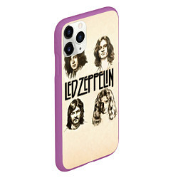 Чехол iPhone 11 Pro матовый Led Zeppelin Guys, цвет: 3D-фиолетовый — фото 2