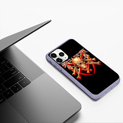 Чехол iPhone 11 Pro матовый Megadeth: Gold Skull, цвет: 3D-светло-сиреневый — фото 2