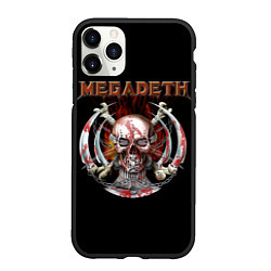 Чехол iPhone 11 Pro матовый Megadeth: Skull in chains, цвет: 3D-черный