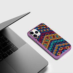 Чехол iPhone 11 Pro матовый Африка, цвет: 3D-фиолетовый — фото 2