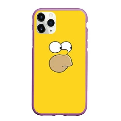 Чехол iPhone 11 Pro матовый Гомер стесняется, цвет: 3D-фиолетовый