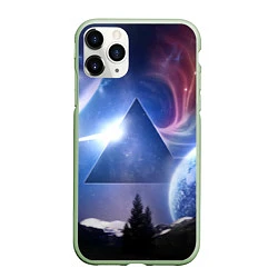 Чехол iPhone 11 Pro матовый Pink Floyd: Space, цвет: 3D-салатовый